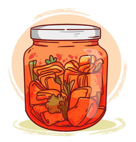 새로 한 김치를 담아 놓은 모습