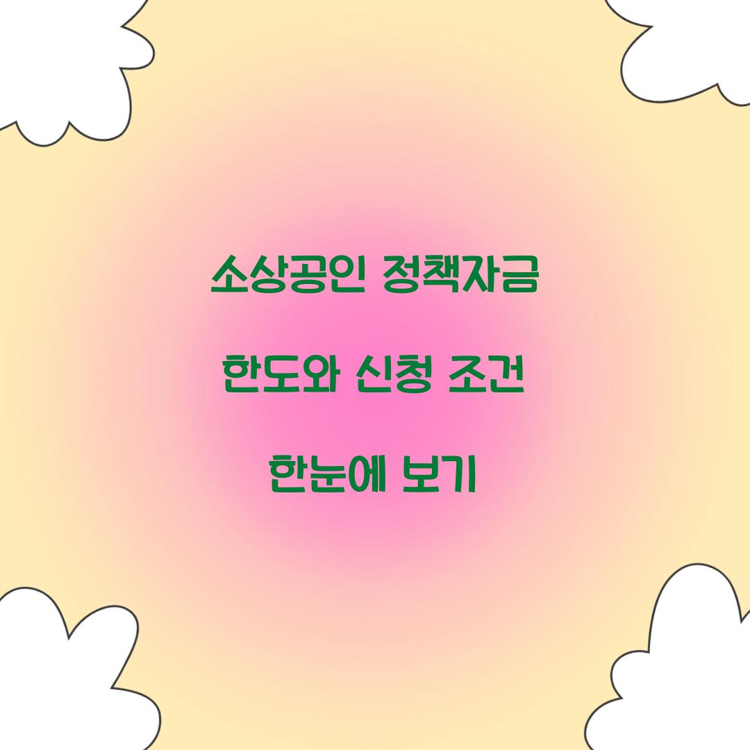 소상공인 정책자금 한도