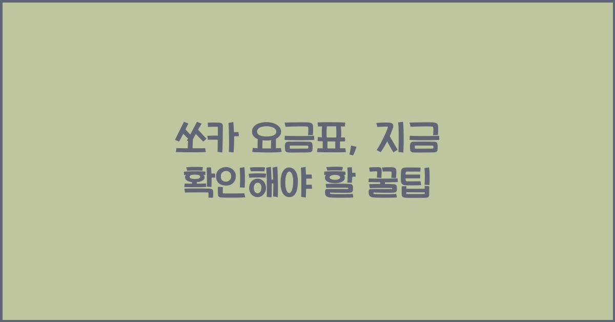 쏘카 요금표