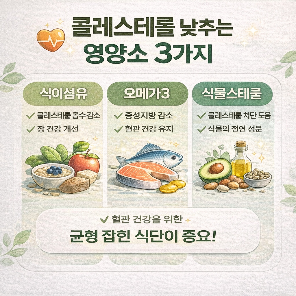 콜레스테롤 낮추는 영양소 무엇이 있을까