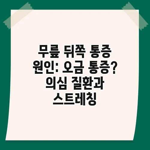 무릎 뒤쪽 통증 원인: 오금 통증? 의심 질환과 스트레칭