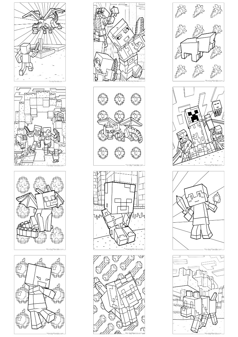 마인드크래프트 색칠공부 도안