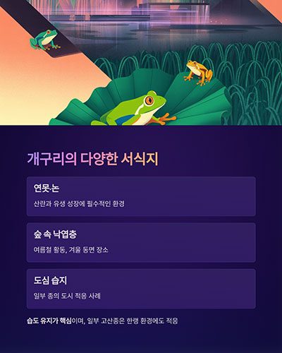 연못부터 논, 숲, 고산까지
