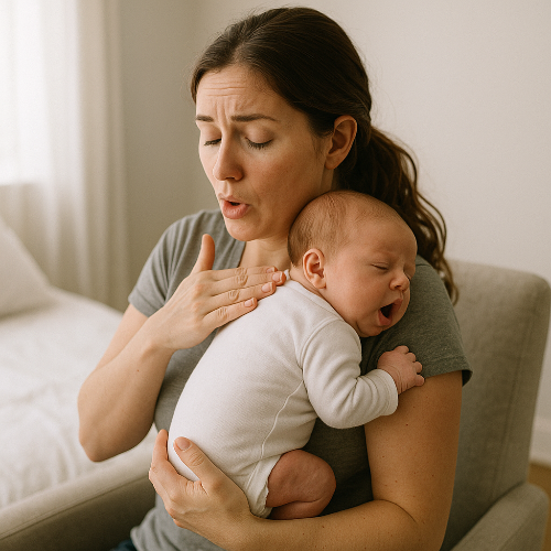 신생아 트림시키는 엄마