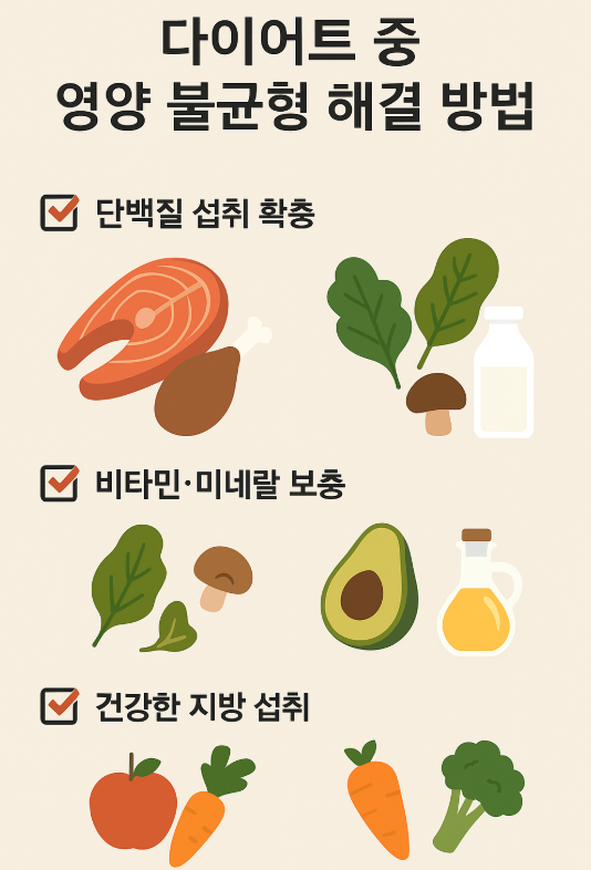 다이어트 중 영양 불균형 해결 방법 관련 사진