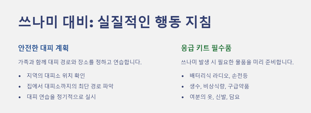 쓰나미 대비 행동 지침