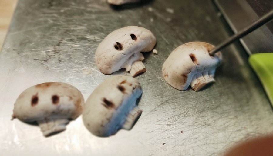 양송이 눈을 뚫어주는모습