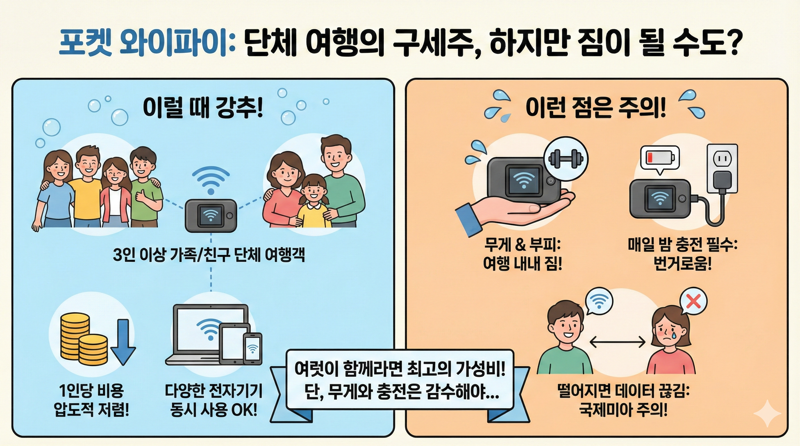 포켓 와이파이 사용상 주의사항