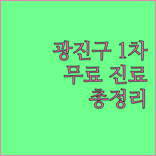 2025 광진구 1차 진료 및 무료 ..