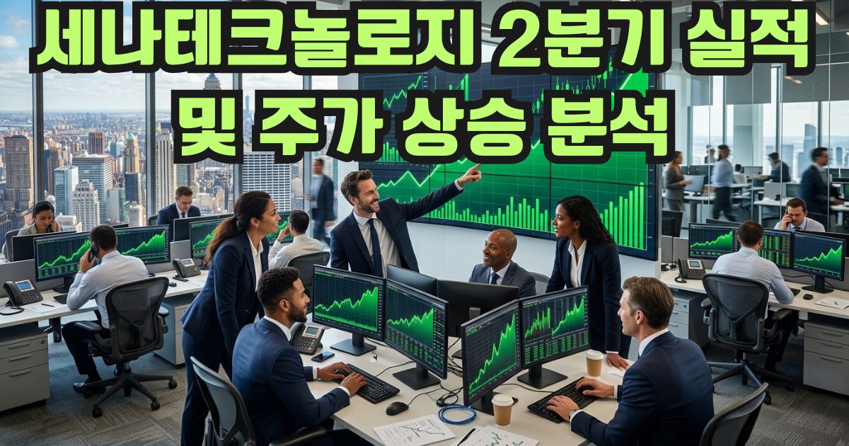 세나테크놀로지 2분기 실적 및 주가 상승 분석