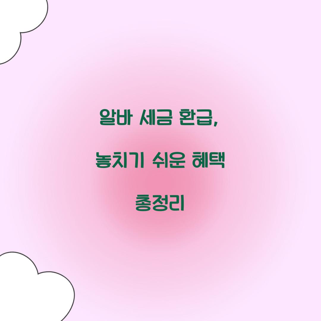 알바 세금 환급