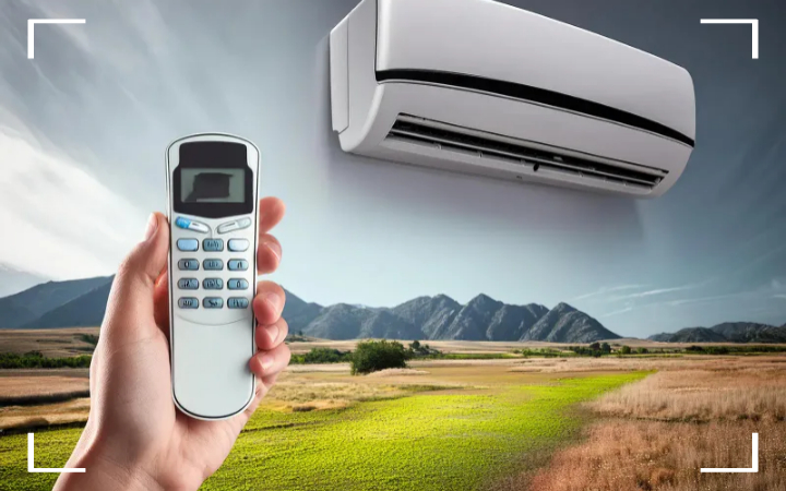 산과 들에 그려지 친환경 에어컨 그림