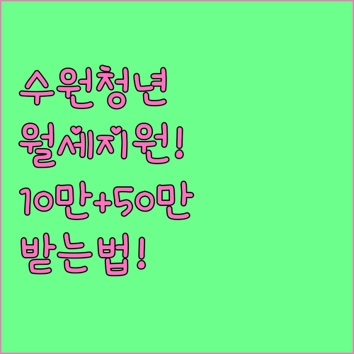 2026년 수원 청년월세지원, 월 최..