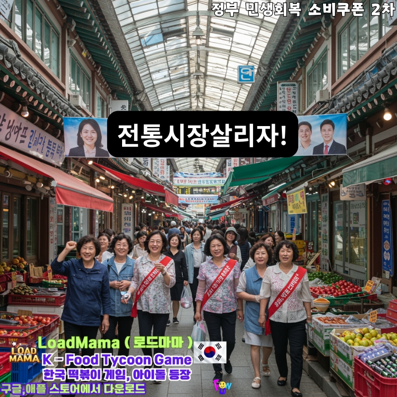 정부 민생회복 소비쿠폰 2차 전통 시장 살리자