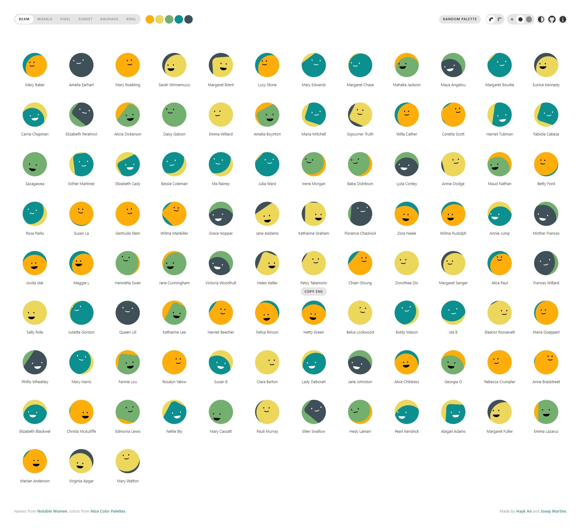 Boring Avatars Beam type