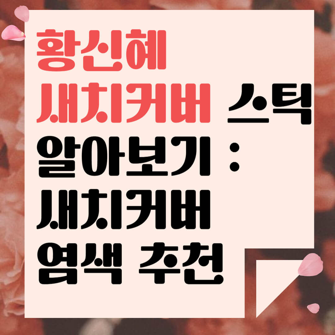 황신혜 새치커버 스틱 알아보기 : 새치커버 염색 추천