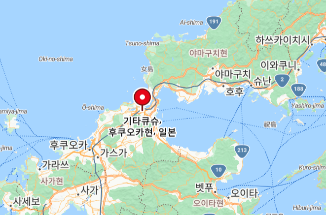 기타큐슈 지도 위치 표시