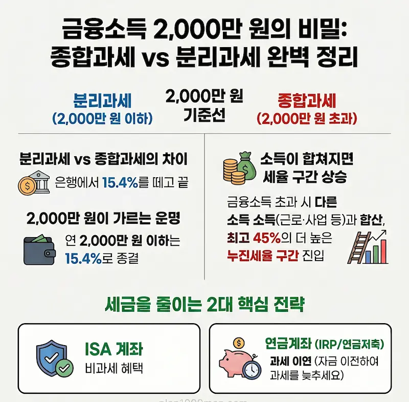 금융소득 종합과세 vs 분리과세 인포그래픽