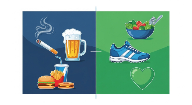 발기부전에 영향을 주는 생활습관 비교 이미지