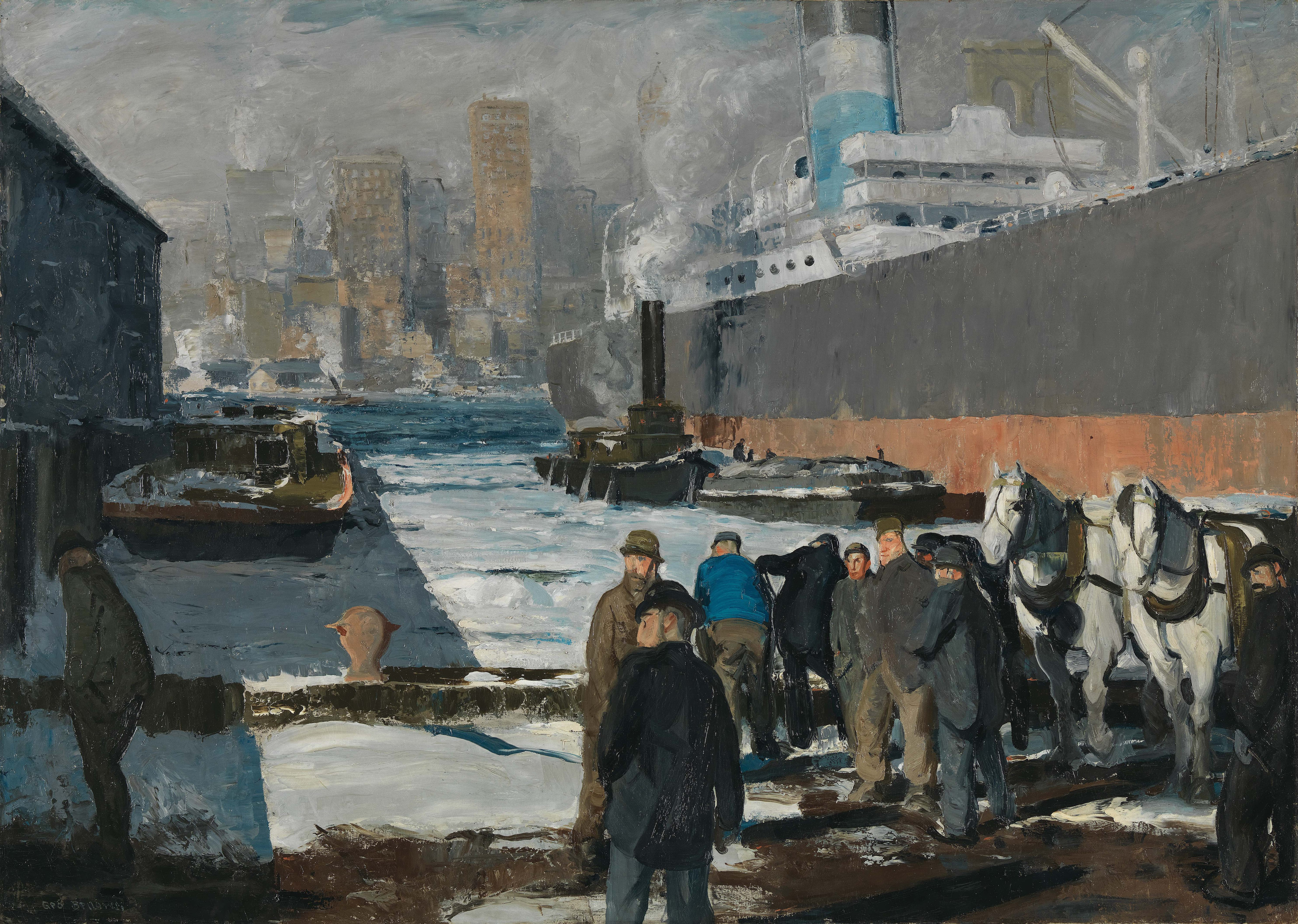 조지 벨로스, <부두의 남자들>, 캔버스에 유화, 114.3X161.3cm, 1912년, 내셔널 갤러리