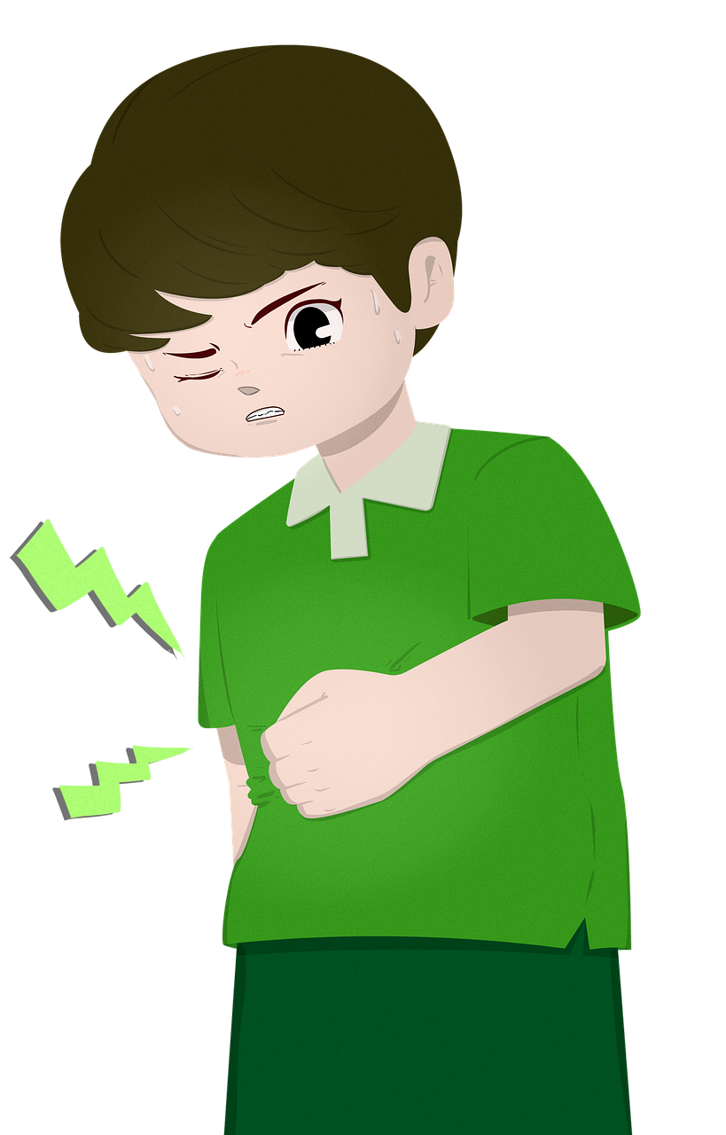 장천공으로 고통스러워하는 환자의 모습