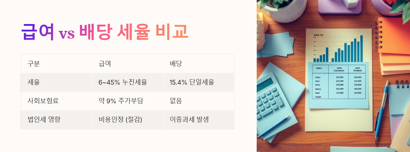 급여 vs 배당 세율 비교