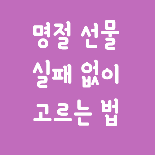 설날 선물 가이드