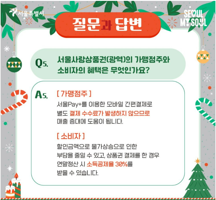 서울사랑상품권 자주하는 질문과 답변