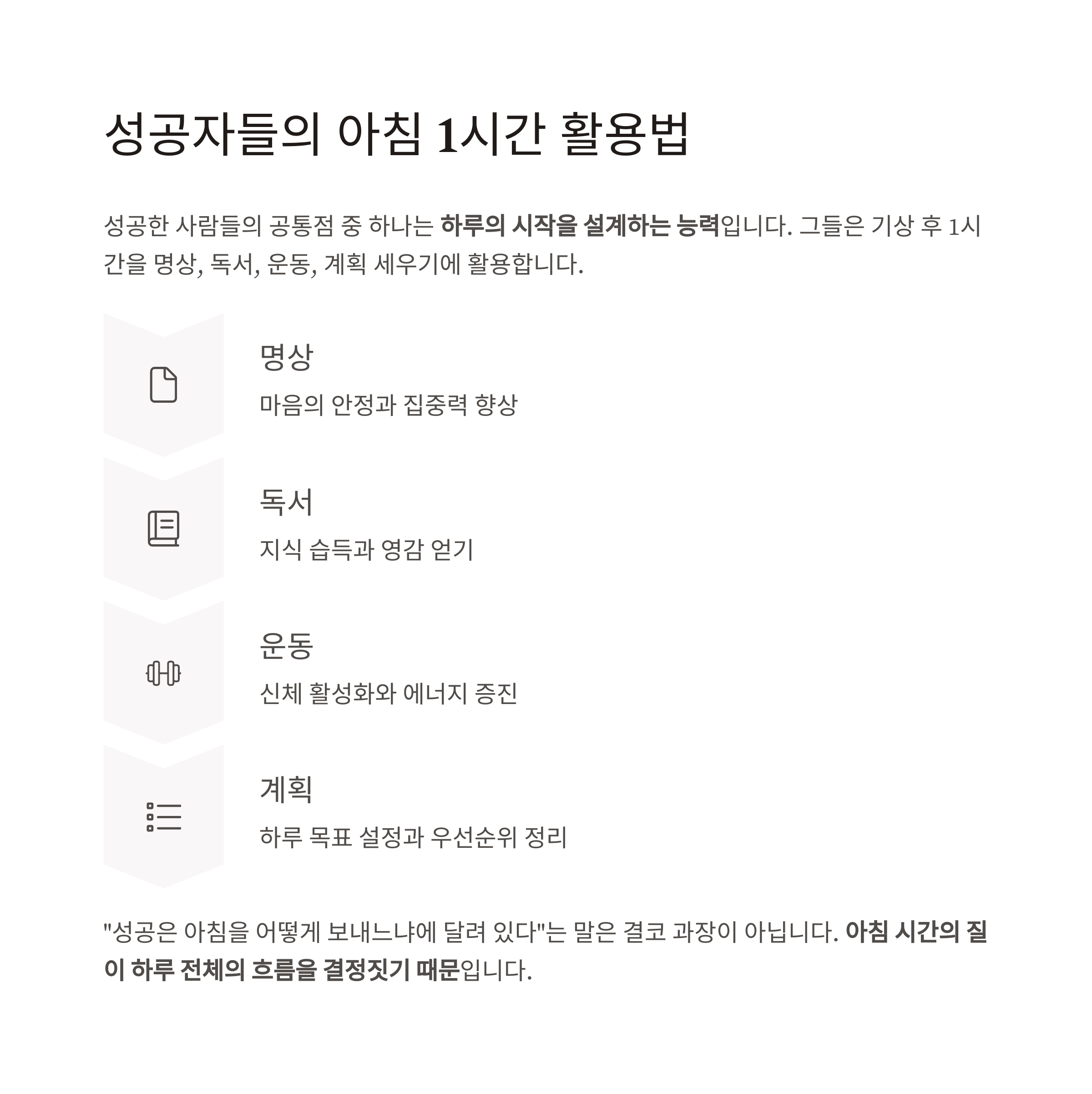 기상루틴, 아침습관