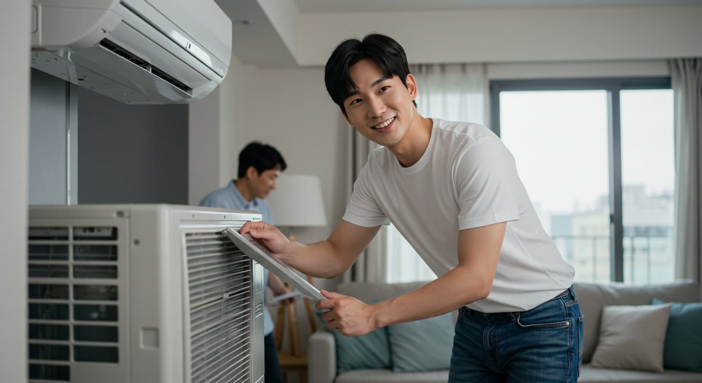 에어컨여는모습