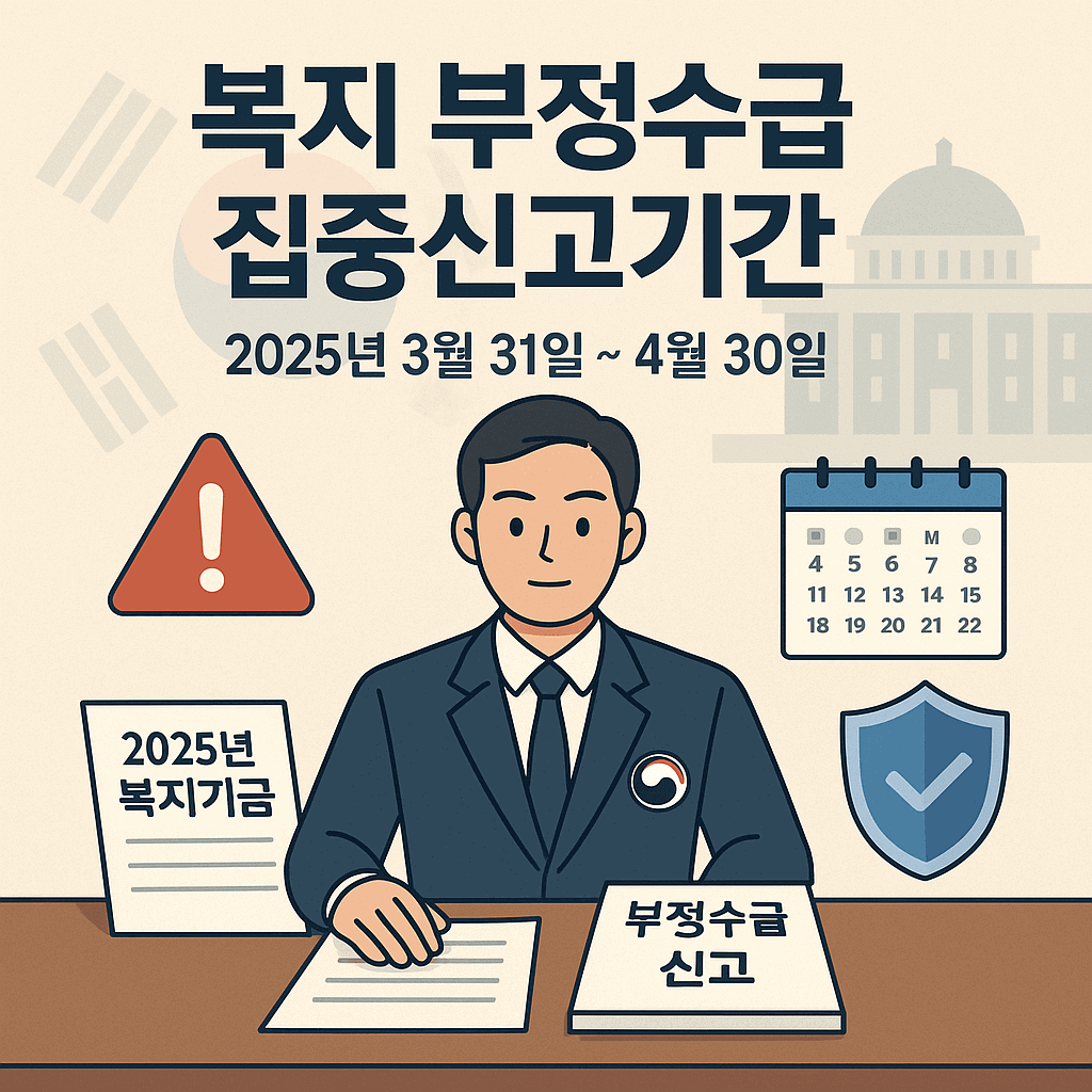 부정수급 적발 강화! 2025년 복지 집중신고 기간 총정리