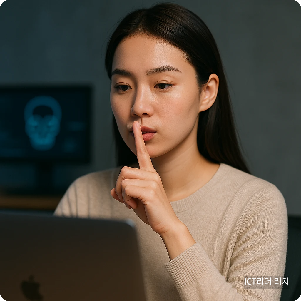 해커와 다크웹을 상징하는 여성 썸네일 이미지