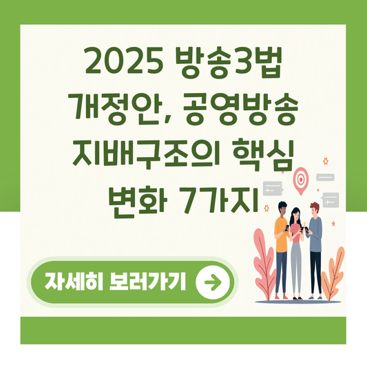 2025 방송3법 개정안, 공영방송 지배구조의 핵심 변화 7가지 대표 이미지