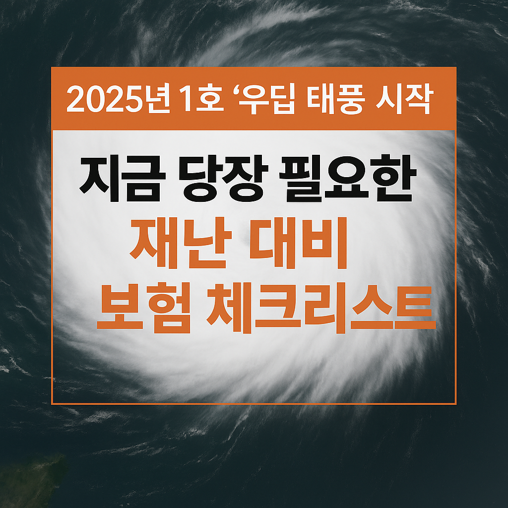 2025년 1호 '우딥' 태풍 시작, 지금 당장 필요한 재난 대비 보험 체크리스트!
