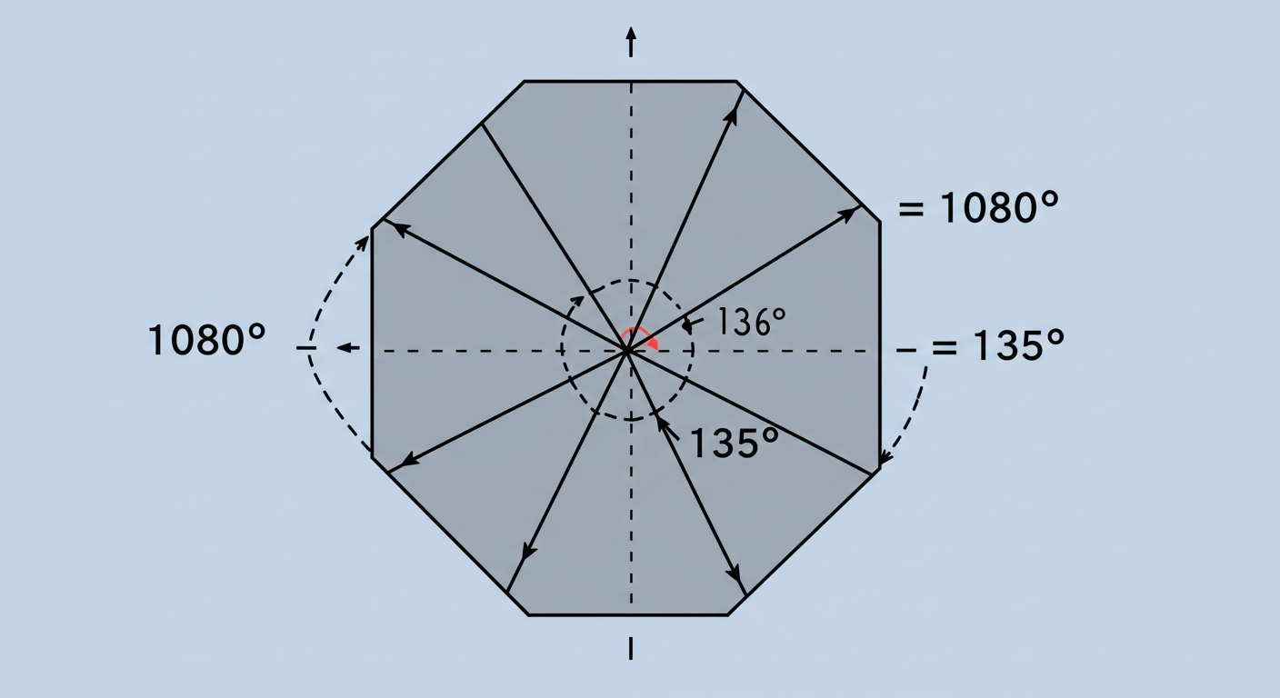 정팔각형 각의 합, 이제 헷갈리지 마세요! 1080&deg;의 비밀