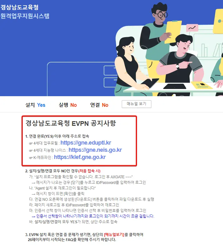 4세대-지능형-경남교육청-업무포털-나이스주소-EVPN사이트
