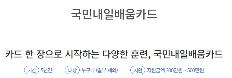 내일배움카드 신청자격 신청방법