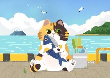 고양이가-생선을-들고있음