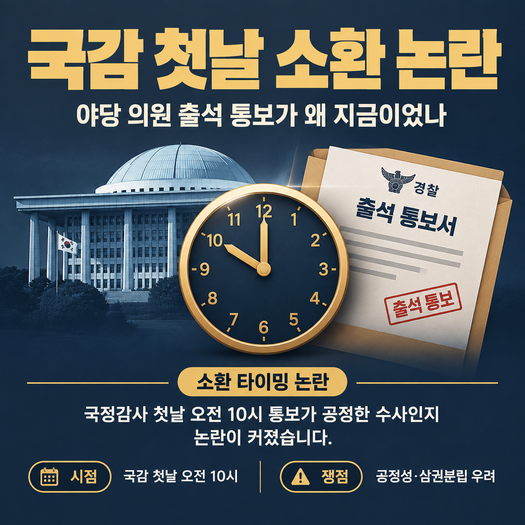 국감 첫날 소환 논란