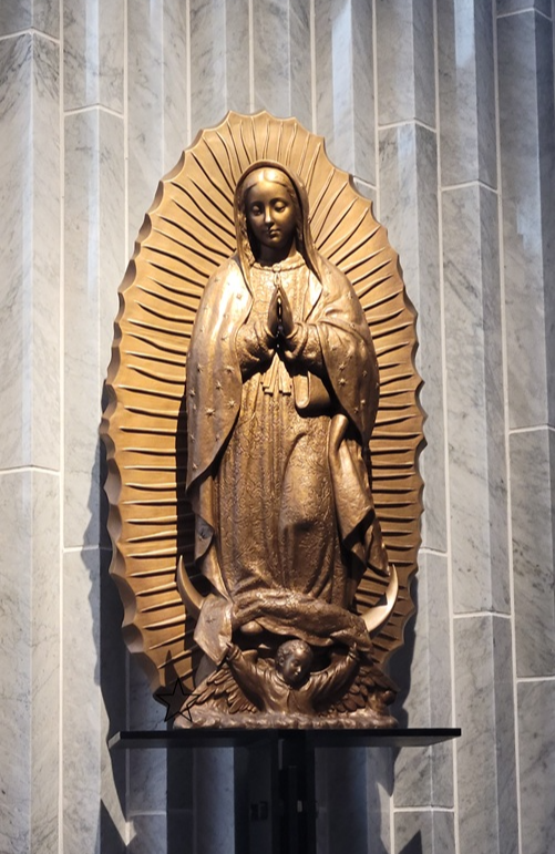 남양 성모 성지 성모마리아대성당 대성전 안에 있는 과달루페 성모님 상입니다.