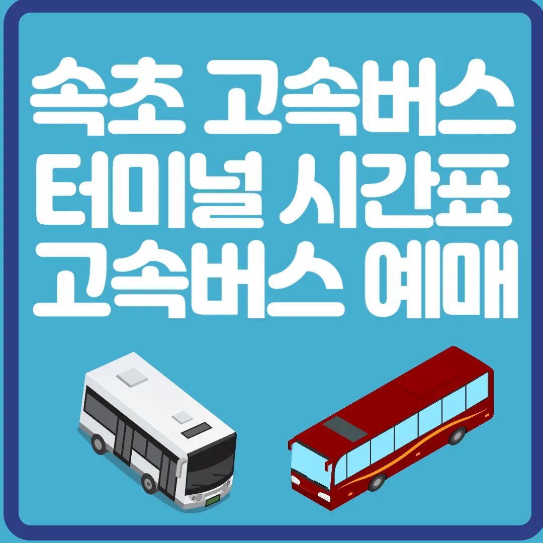 속초 고속버스 터미널 시간표 고속버스 예매