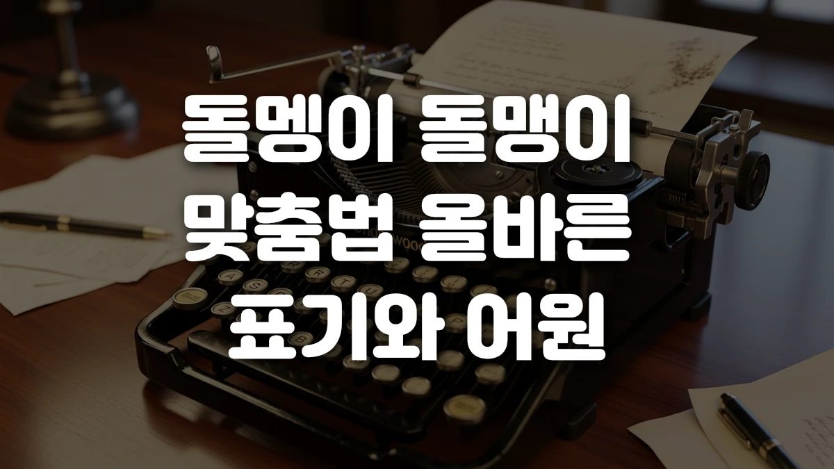 돌멩이 돌맹이 맞춤법 올바른 표기와 어원