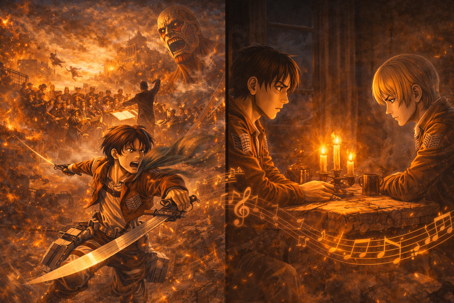 음악으로 엮어진 대조적 순간