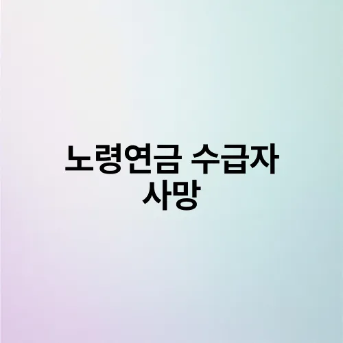 노령연금 수급자 사망