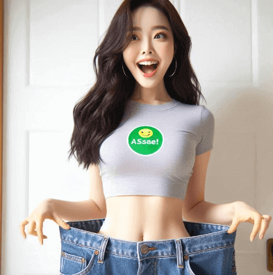 한-여성이-자신의허리보다-큰-청바지를-입고-놀라는모습