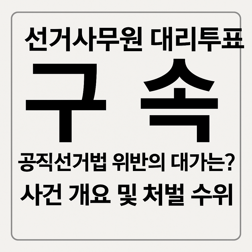 선거사무원 대리투표 구속,공직선거법 위반의 대가는?