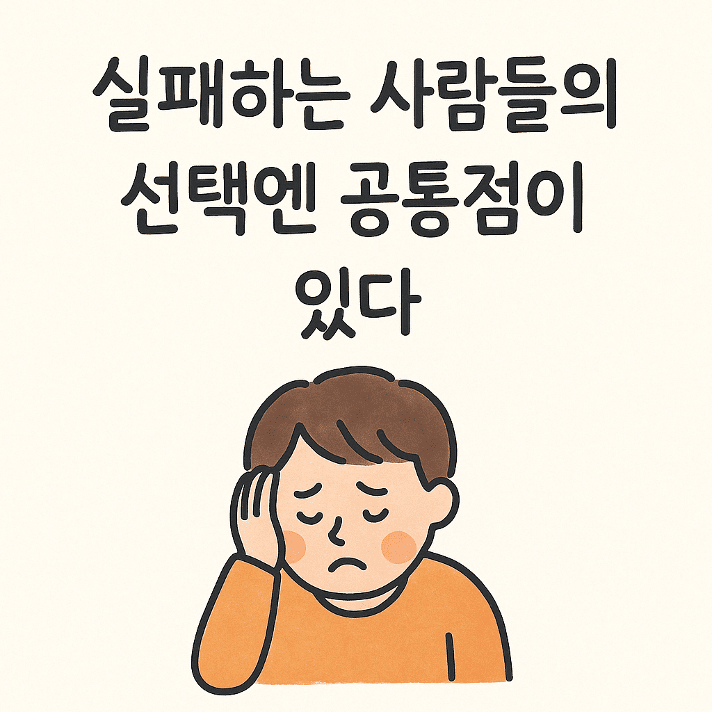 실패하는 사람들의 선택의 공통점