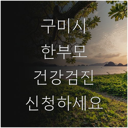 2025 구미시 한부모가족 건강검진비..