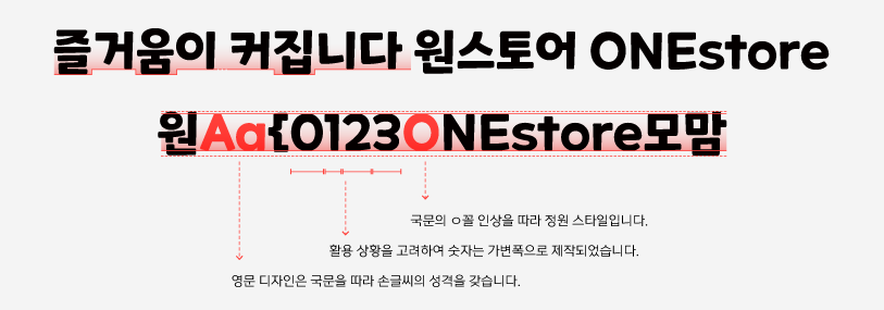 원스토어 모바일고딕 POP체 특징 1