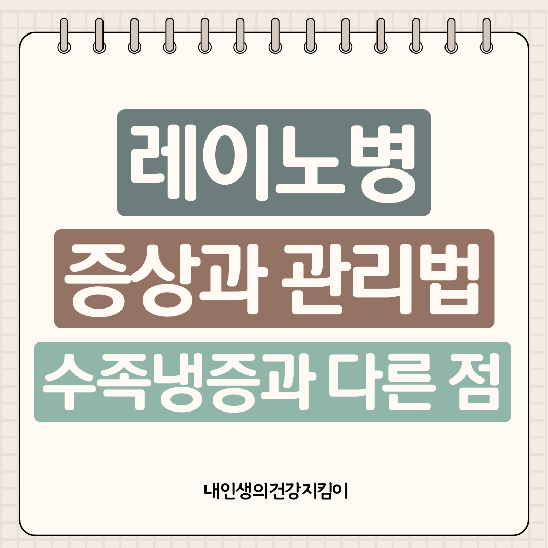 레이노병 증상과 관리법, 수족냉증과 다른 3가지 특징